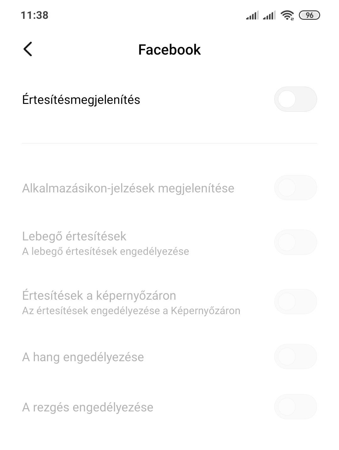 Facebook notifications screenshot