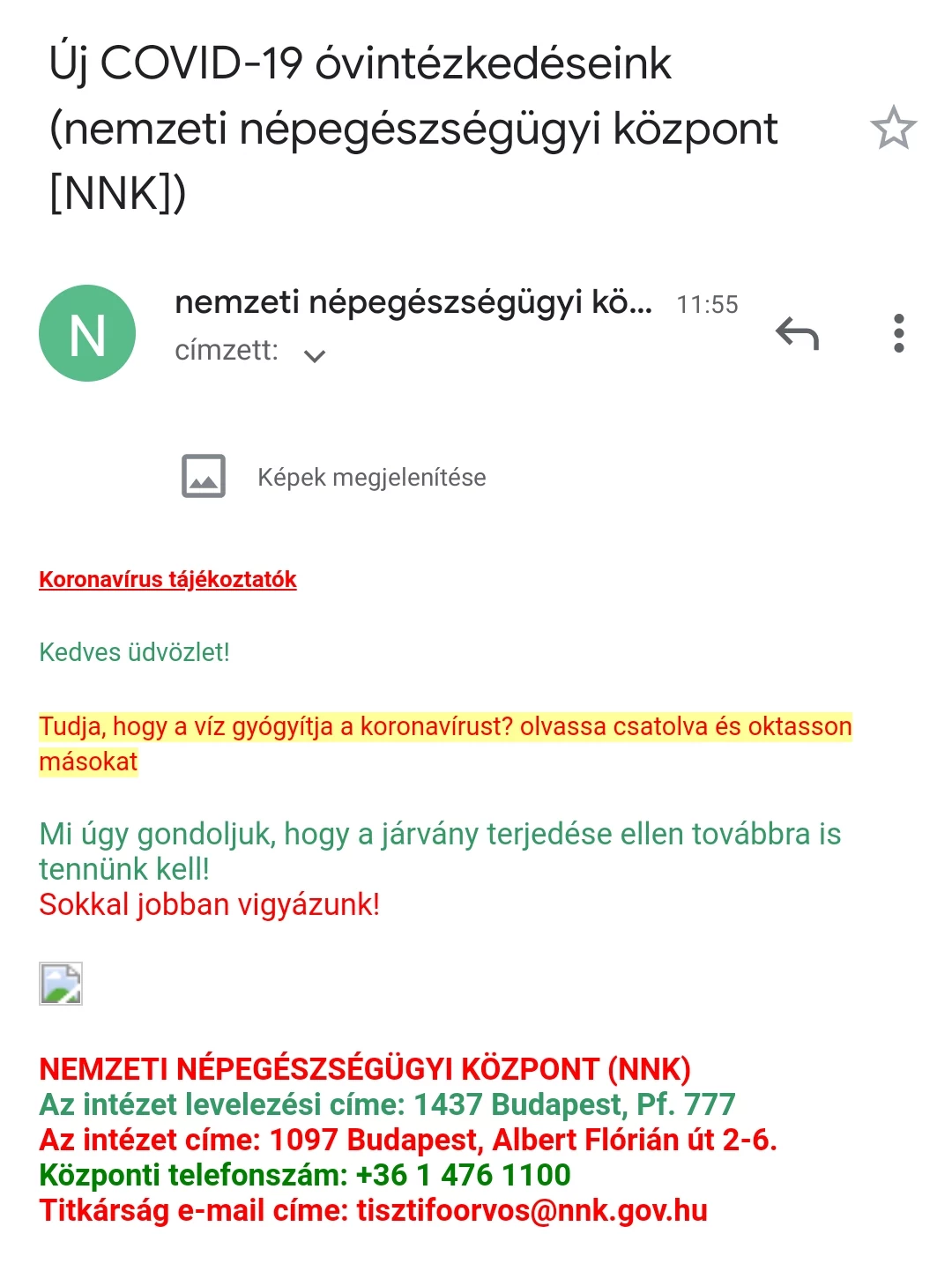 Nemzeti Népegészségügyi Központ zsarolovirus