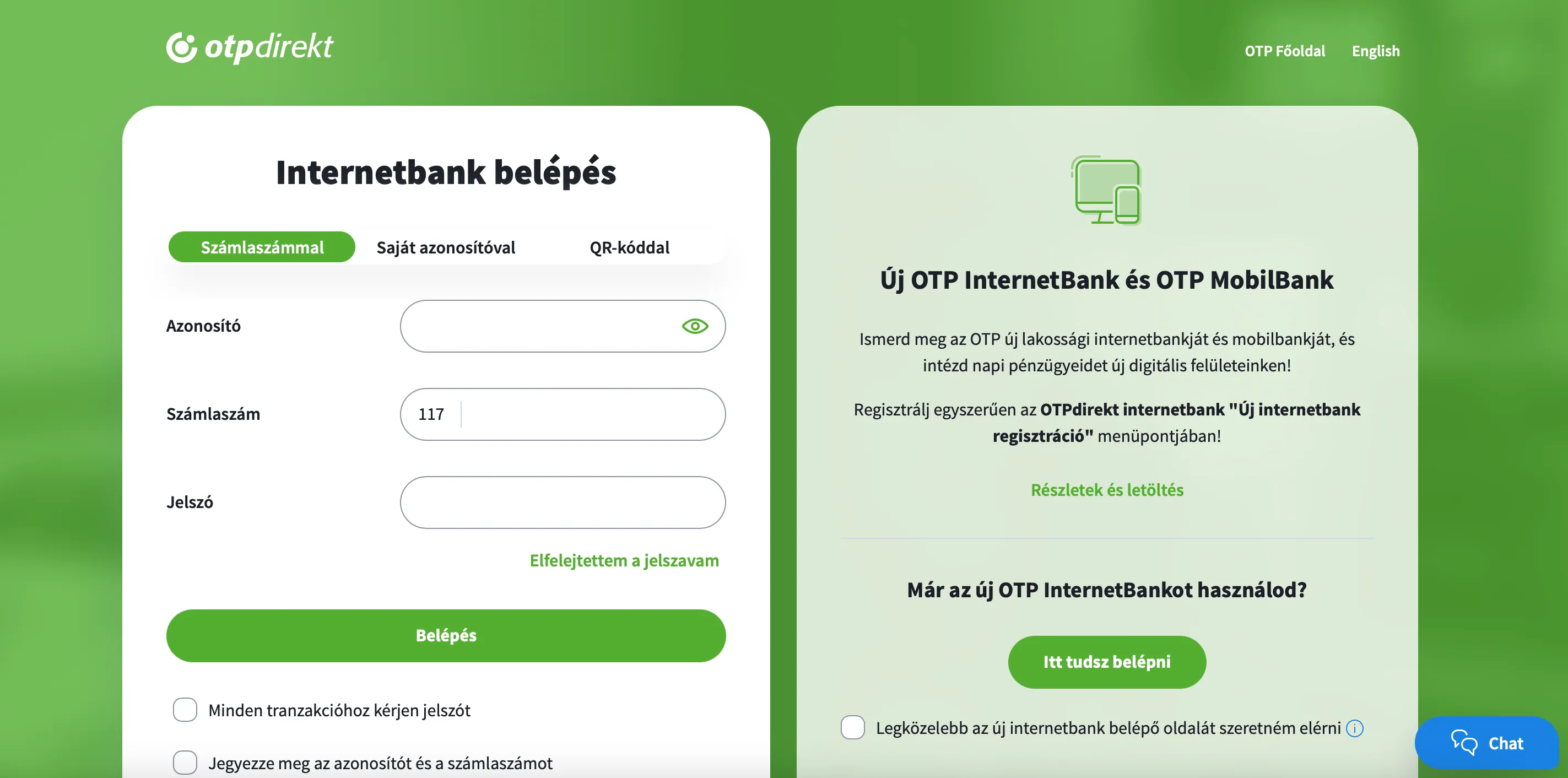 OTP Bank adathalász képernyő