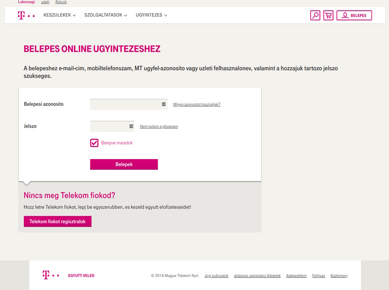 Telekom phishing page