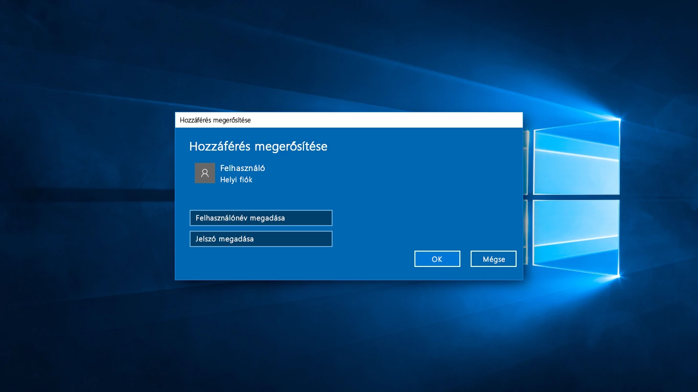 Windows 10 adathalász képernyő